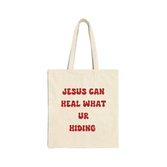 Religious Tote Bag Jesus Can Heal What You're Hiding
